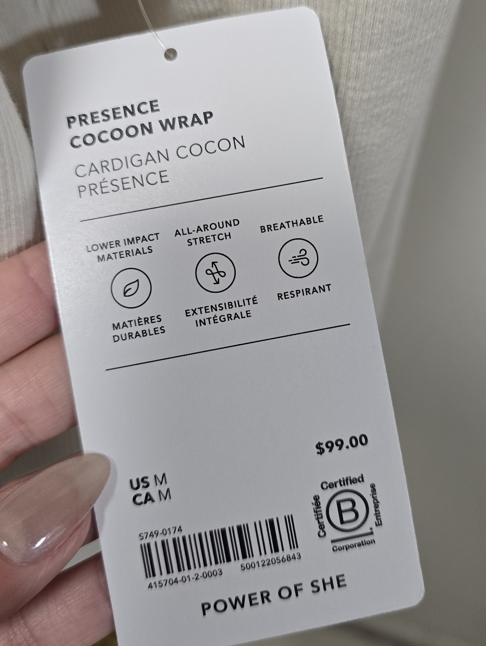 Athleta Presence Cocoon Wrap Bone Size Medium NWT - Picture 6 of 8